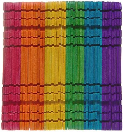 Palitos palnos de madera para armar de colores pk/50pz.