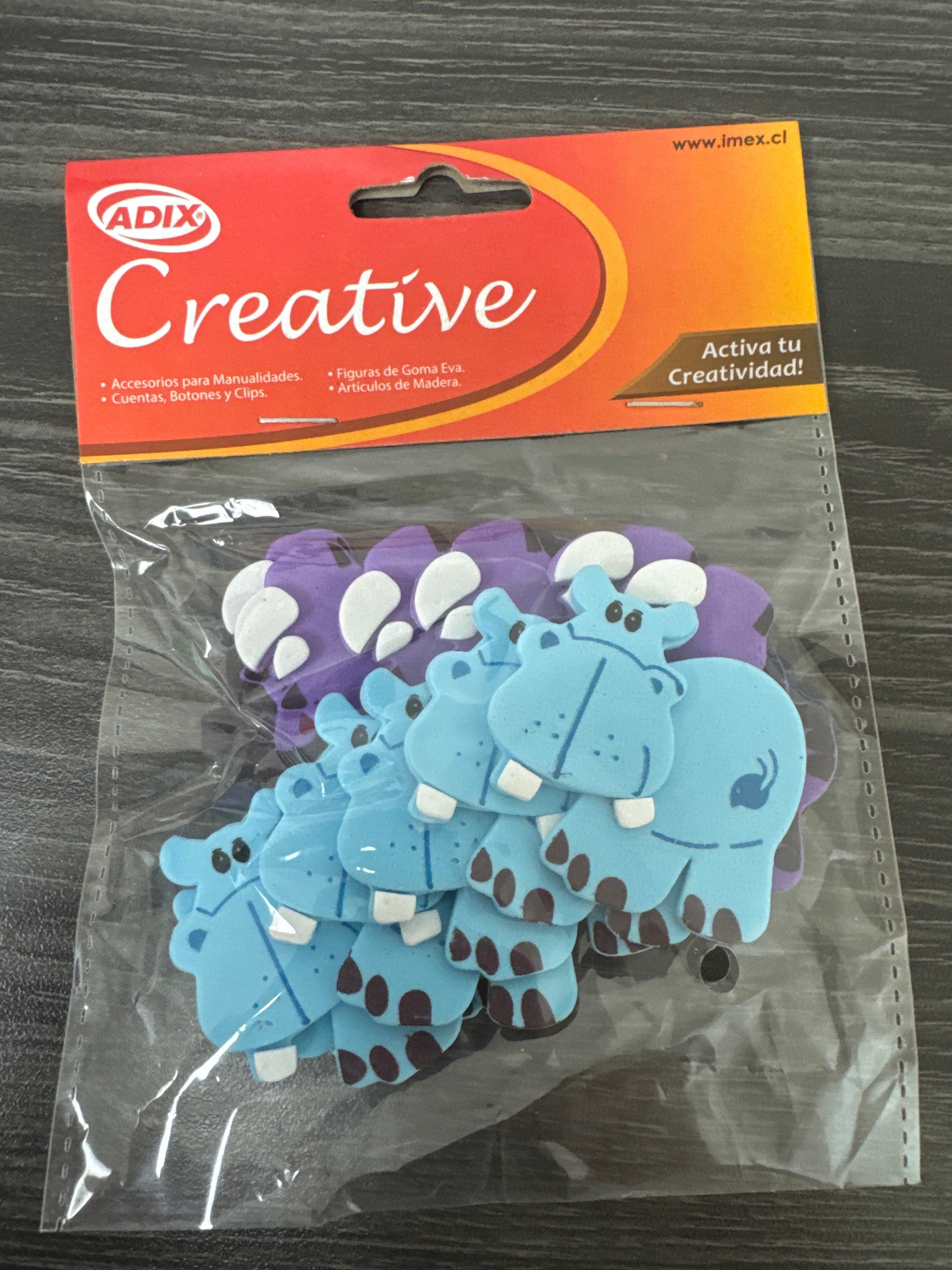 Animales de Goma Eva adhesiva pk/12pz. 4.5cm x 4.4cm (1.77" x  1.73") CREATIVE