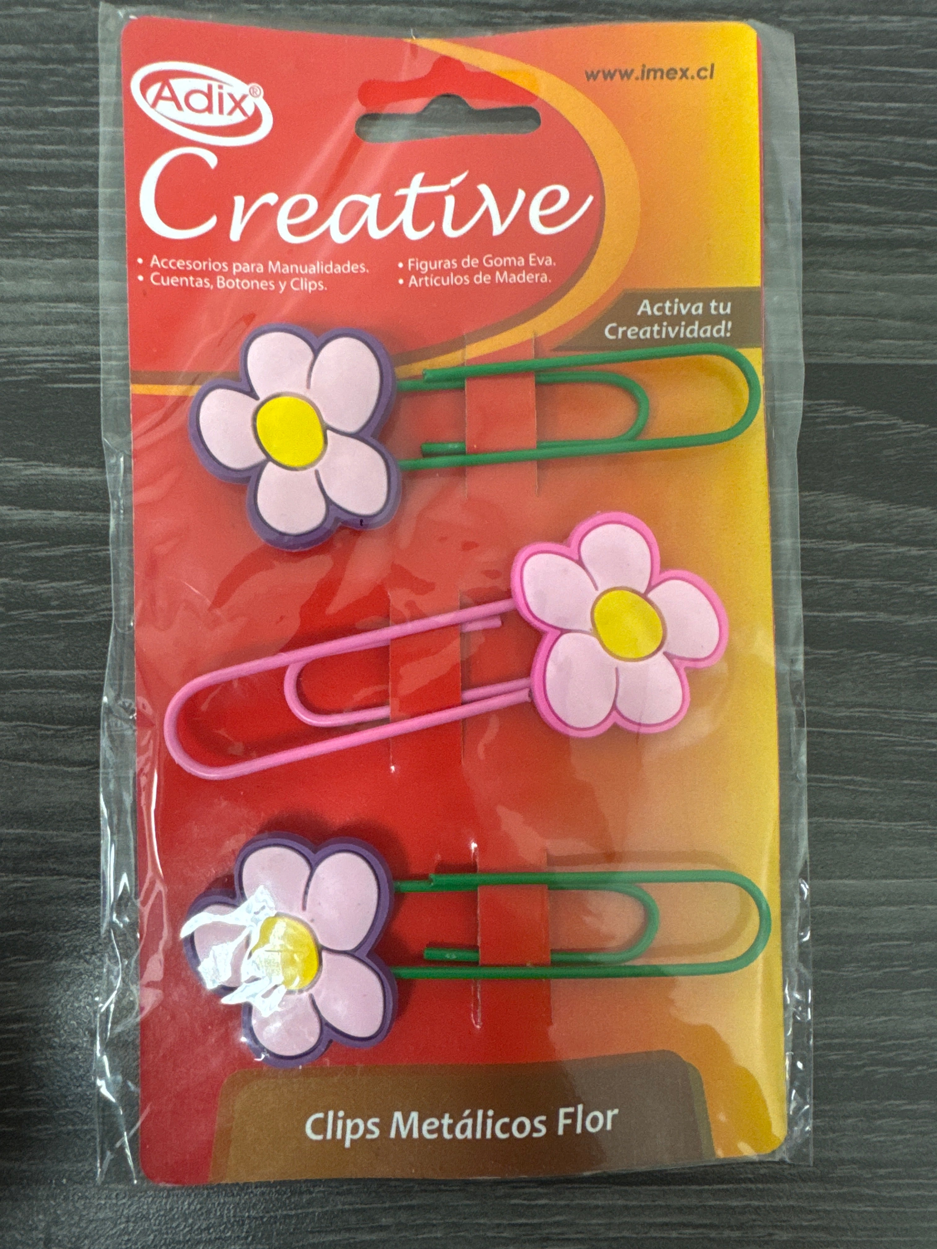 Clips Metalicos Flor pk/3unidades