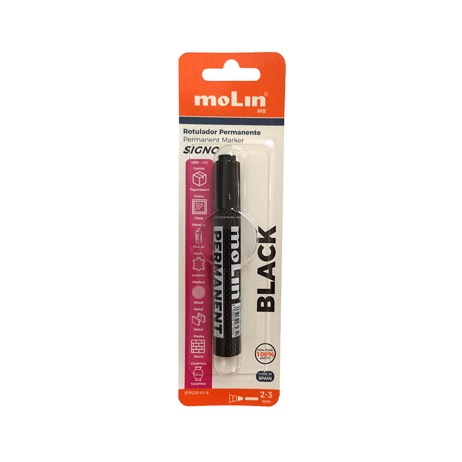 Blister 1 rotulador permanente 3mm NEGRO. ctn/240