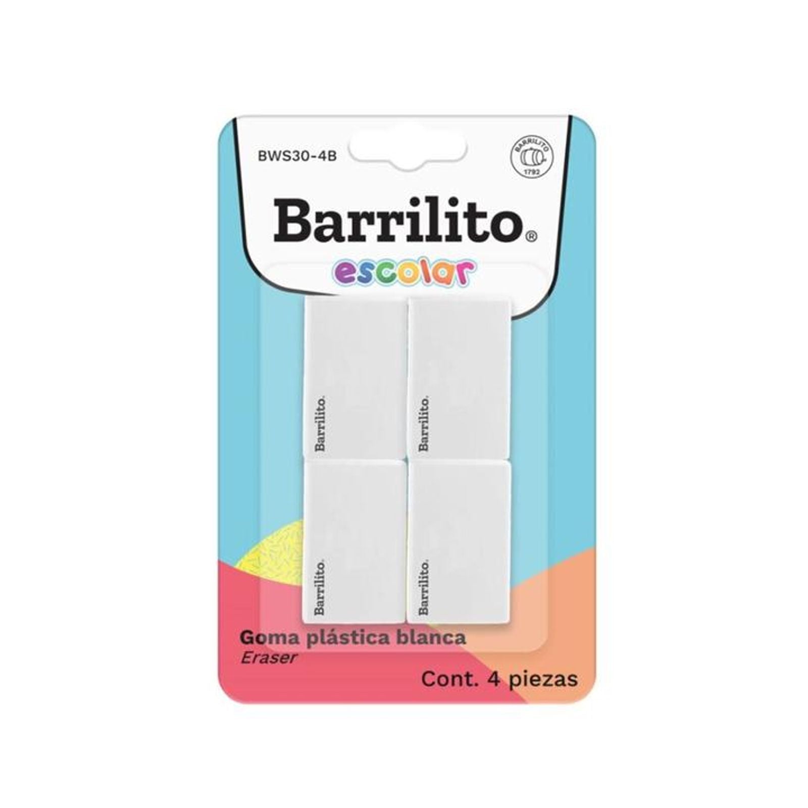 Goma Plastica blanca pk/4pz..caja/24pk.