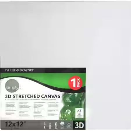 SIMPLY STRETCHED CANVAS 12X12" 1PK 3D D515583030