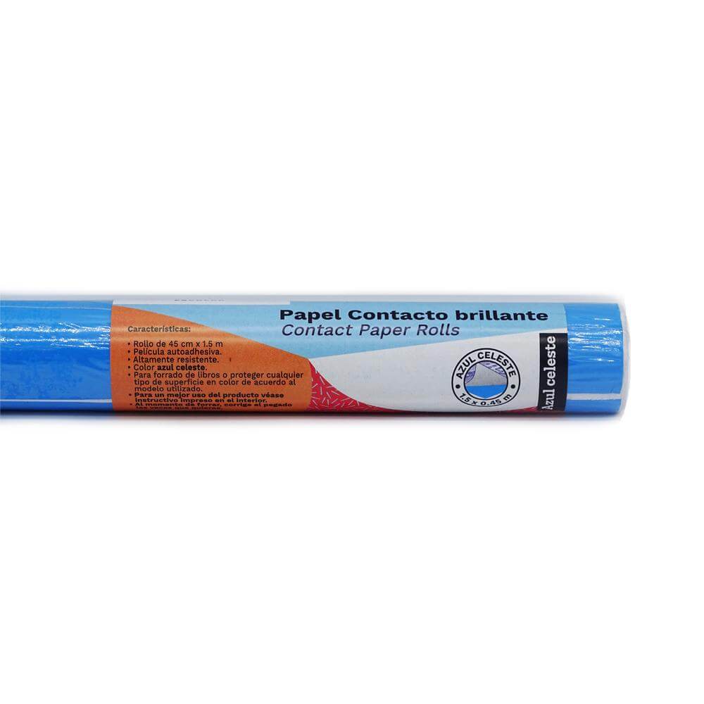 Contact Paper Azul Celeste de 0.45x1.5m,carton de 15 rollos