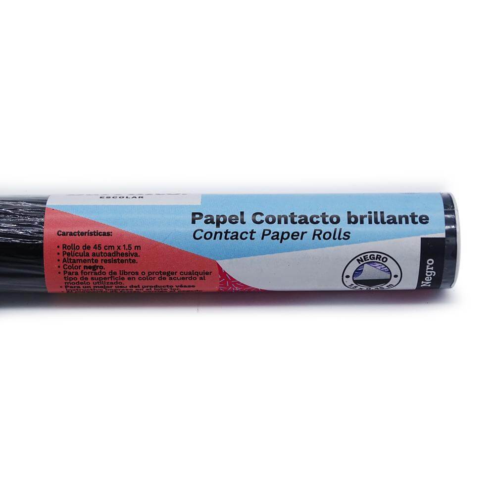 Contac Paper Negro de 0.45x1.5m,carton de 15 rollos