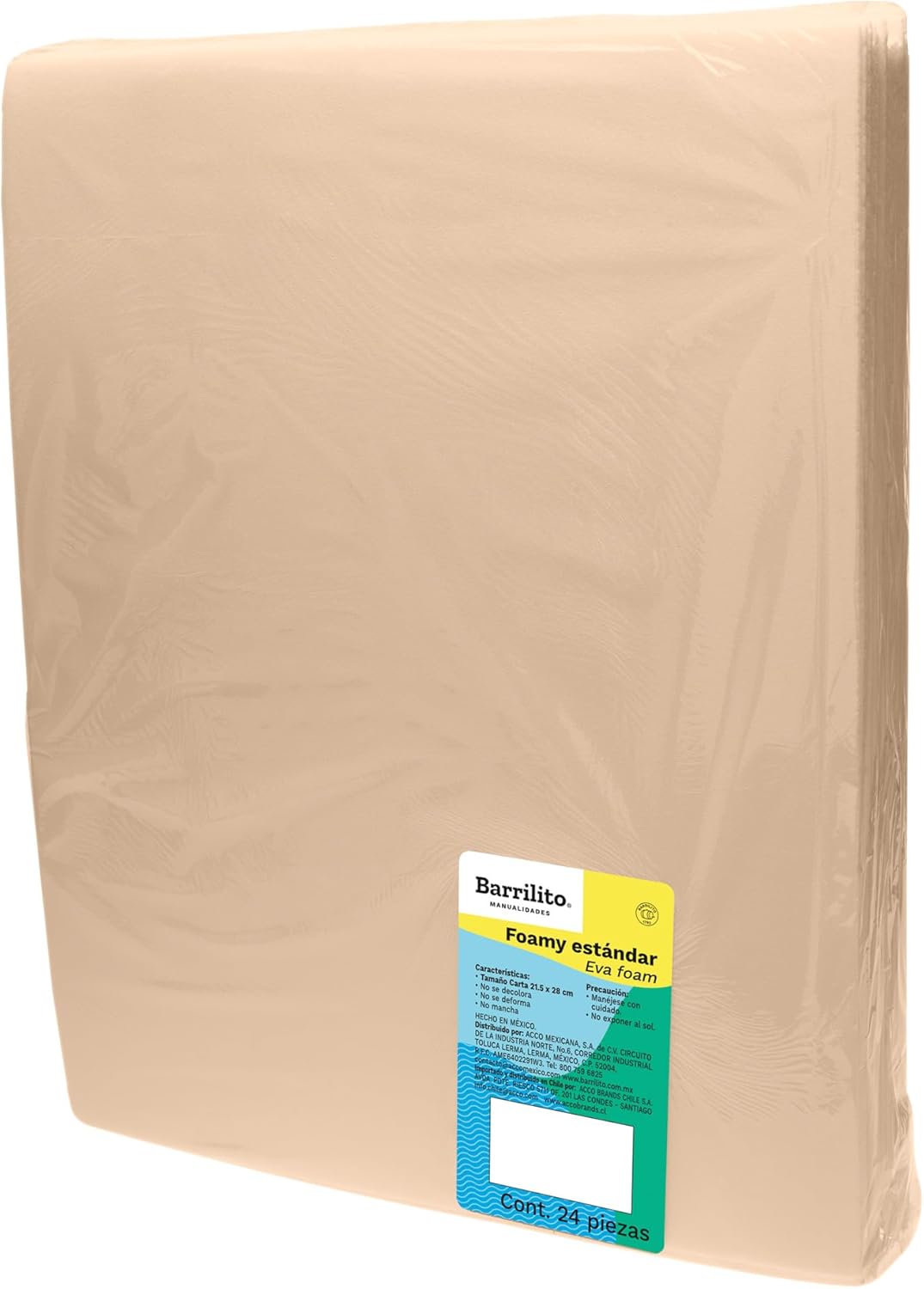 Foamy carta natural carne pqt/24hojas ctn/10pqt