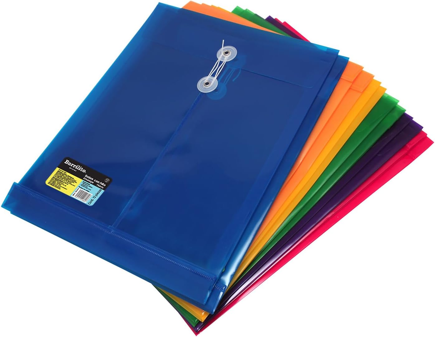Sobre plastico con hilo tamaño carta vertical ctn/96pzs bolsa/12pzs (precio por bolsa)