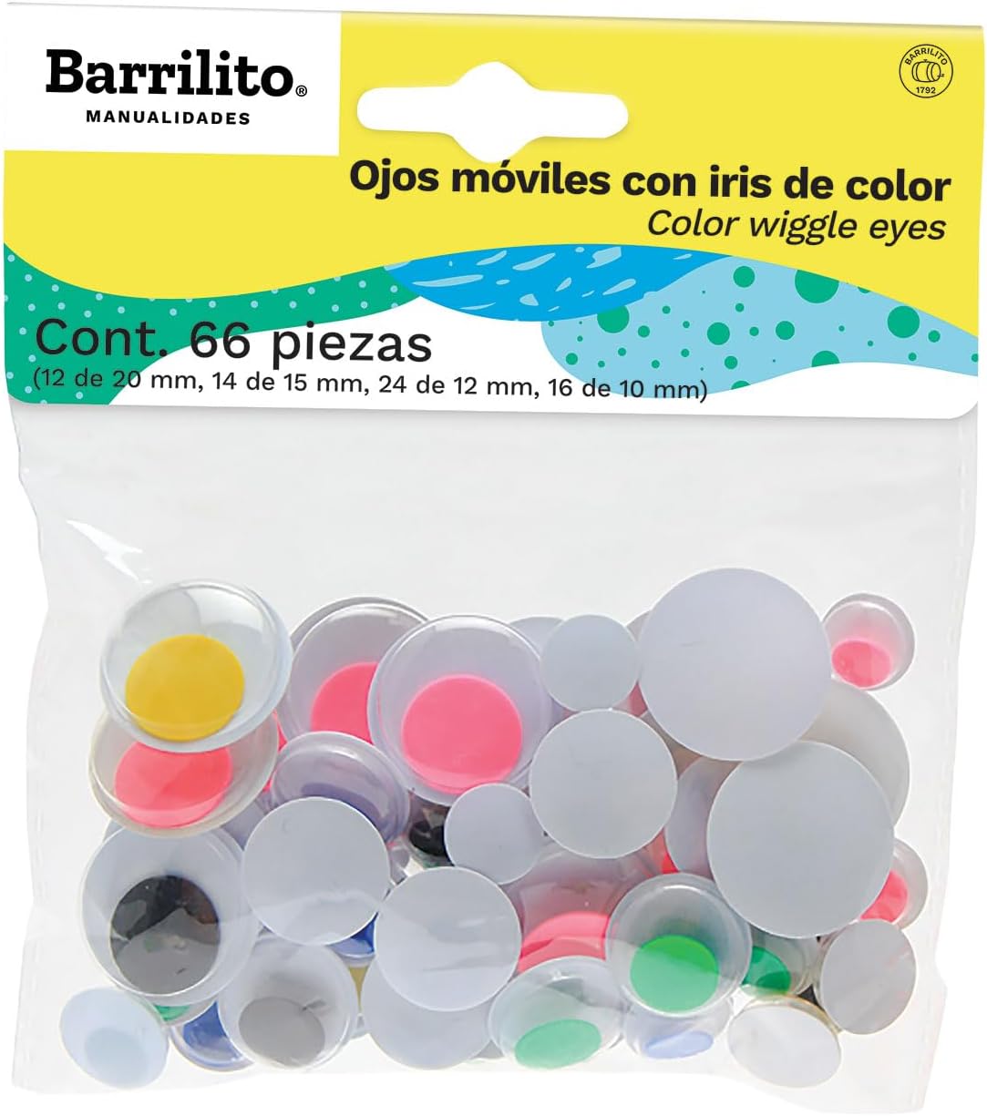 Ojos moviles iris colores bolsa/66pz.,ctn/72pk