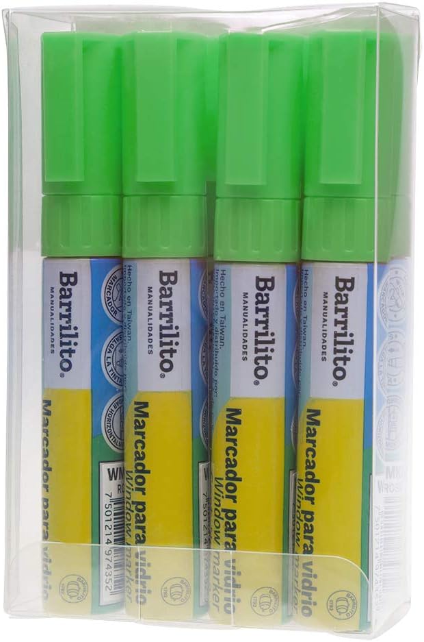 Marcadores vidrio 8g verde 8pz (precio por caja)