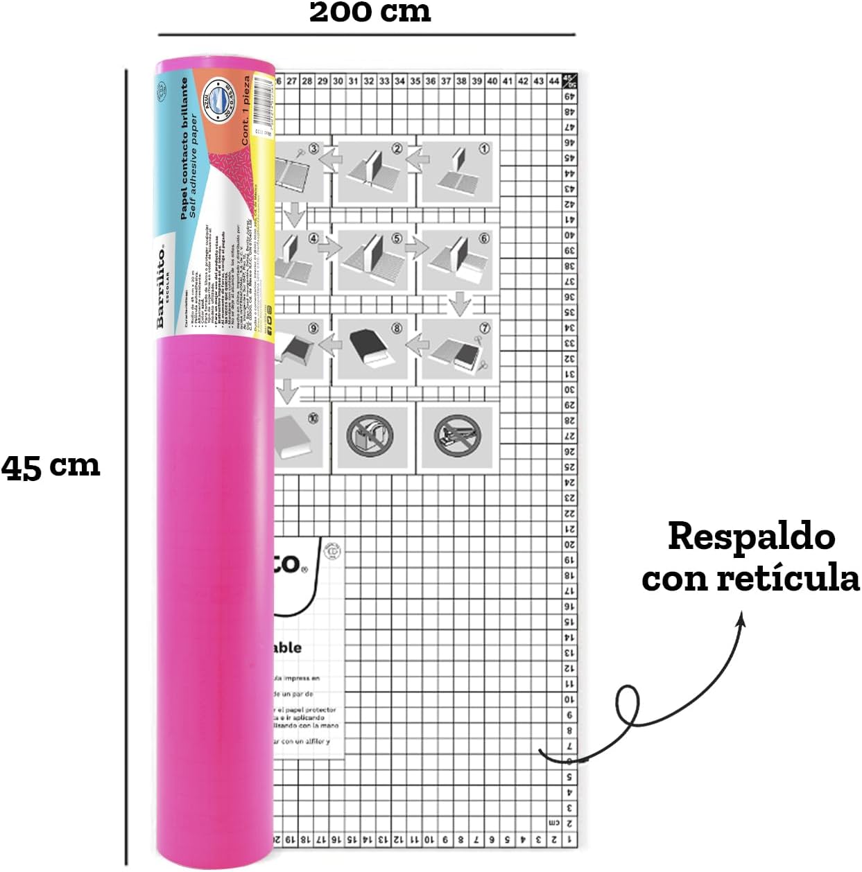 Contac Paper Rosa 0.45x20M,ctn/12rollos