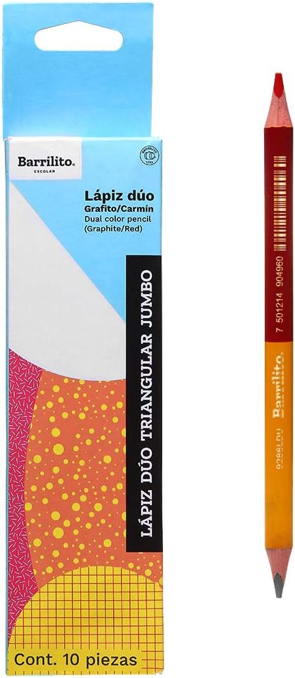 Lapiz Duo jumbo grafito-carmin,pk/10pz.,ctn/6pk