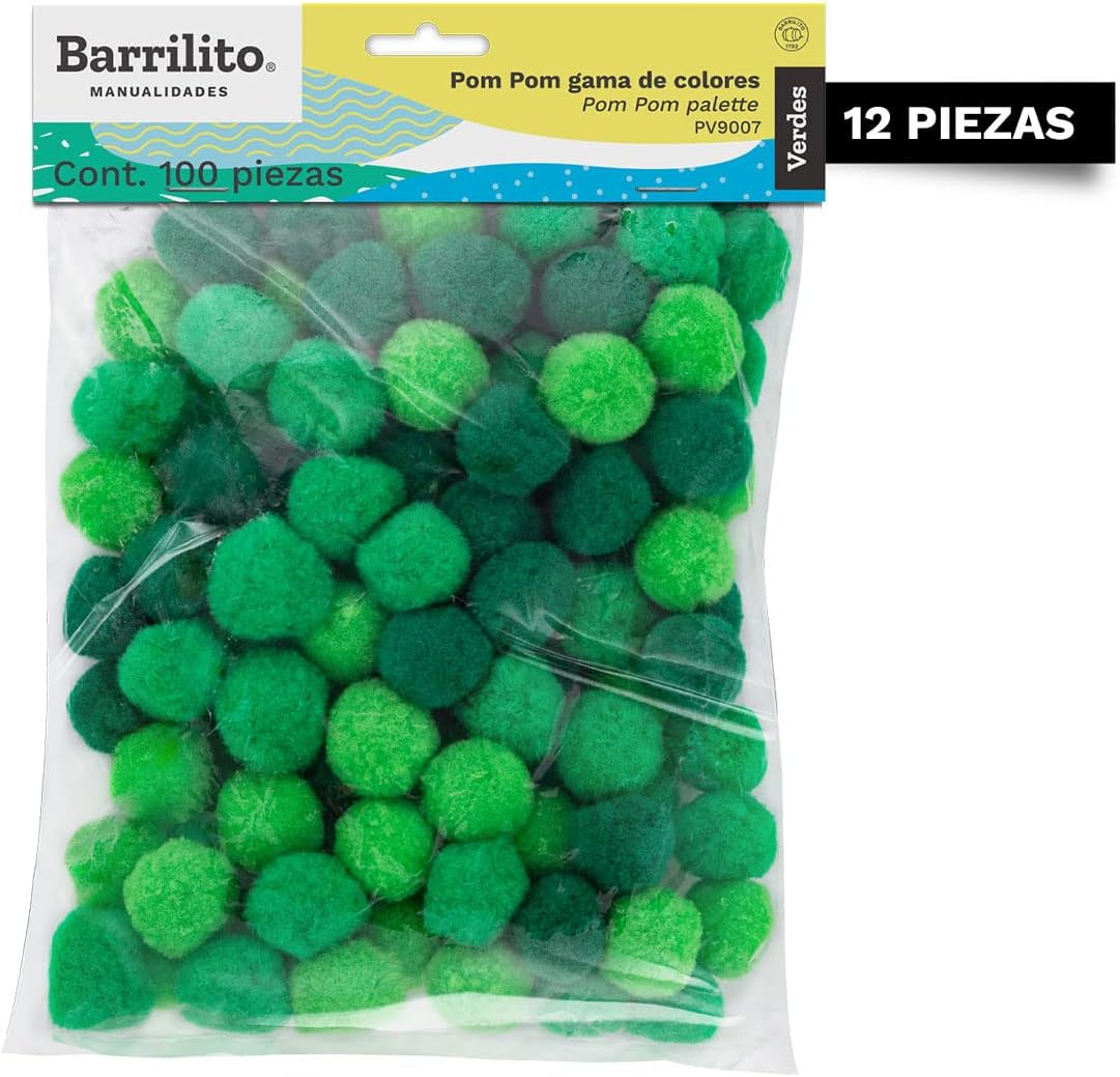 Pom Pom Gama de Colores Verde pk/100u.