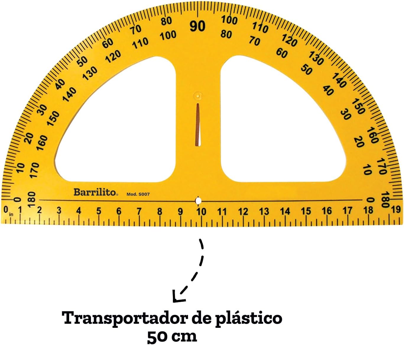 Transportador plastico 180 grados 50cm