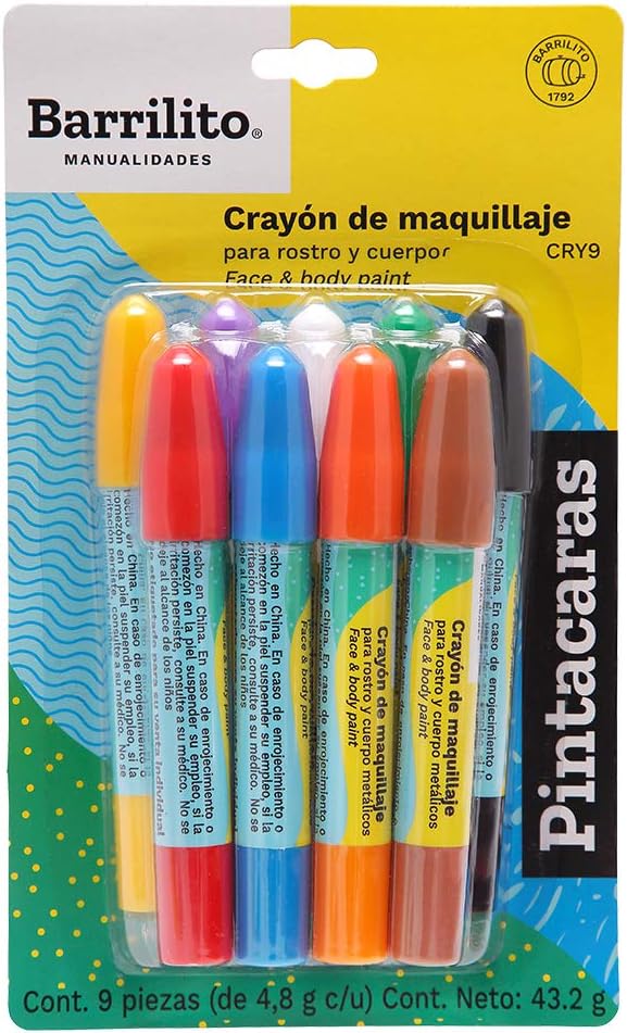 Crayones pinta cara y foamy pk/9colores surtidos,ctn/12pk