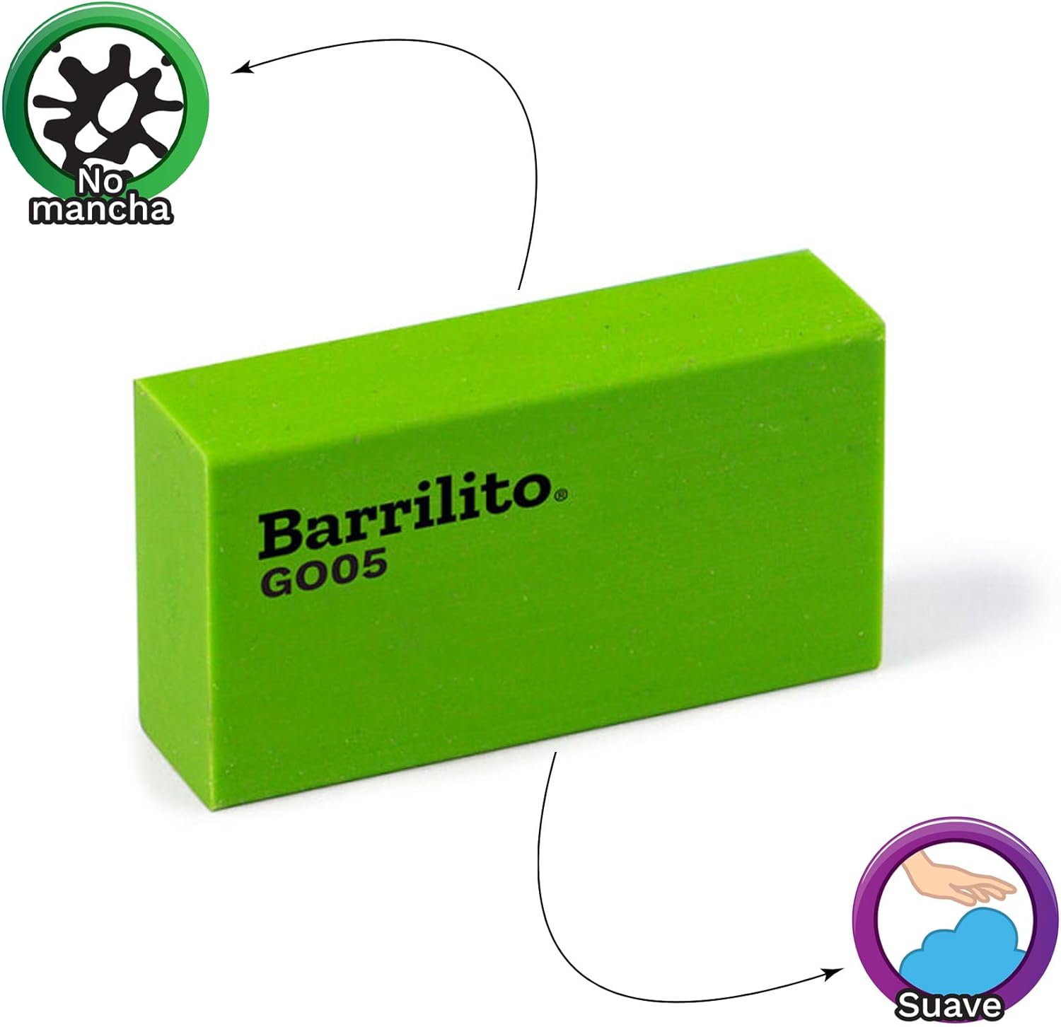 Goma plastica blister Pk/5 colores surtidos