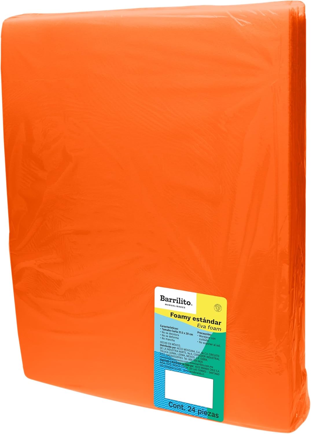 Foamy carta naranja rojizo pqt 24hojas ctn/ 10pqt