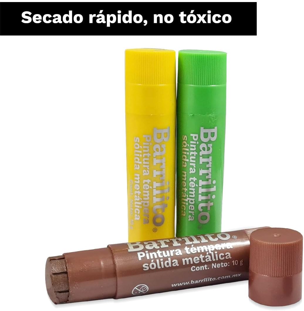 Barras Tempera Solida pk/12 colores metalicos intensos B/P