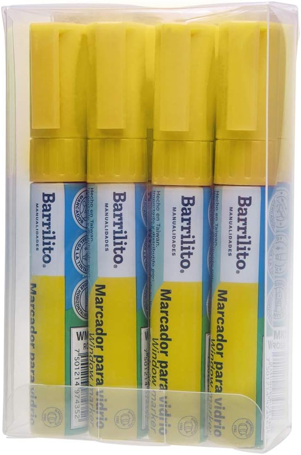 Marcadores vidrio 8g amarillo 8pz