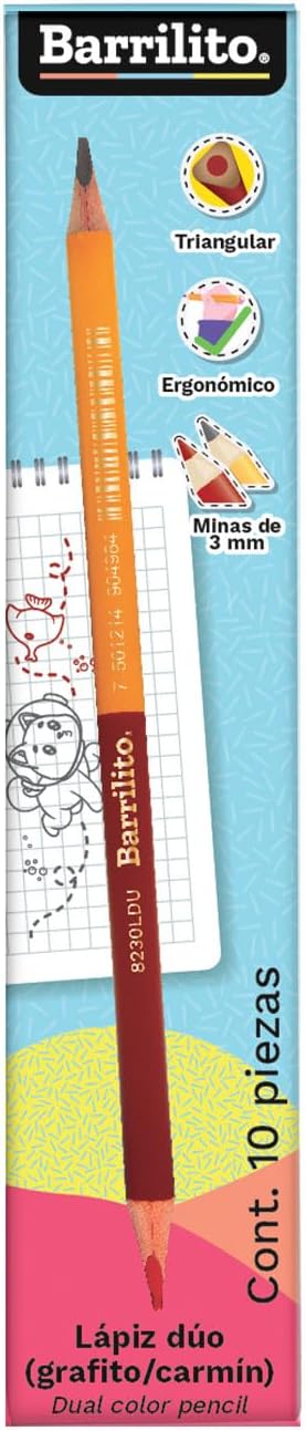 Lapiz Duo grafito-carmin pk/10pz.,ctn/12pk