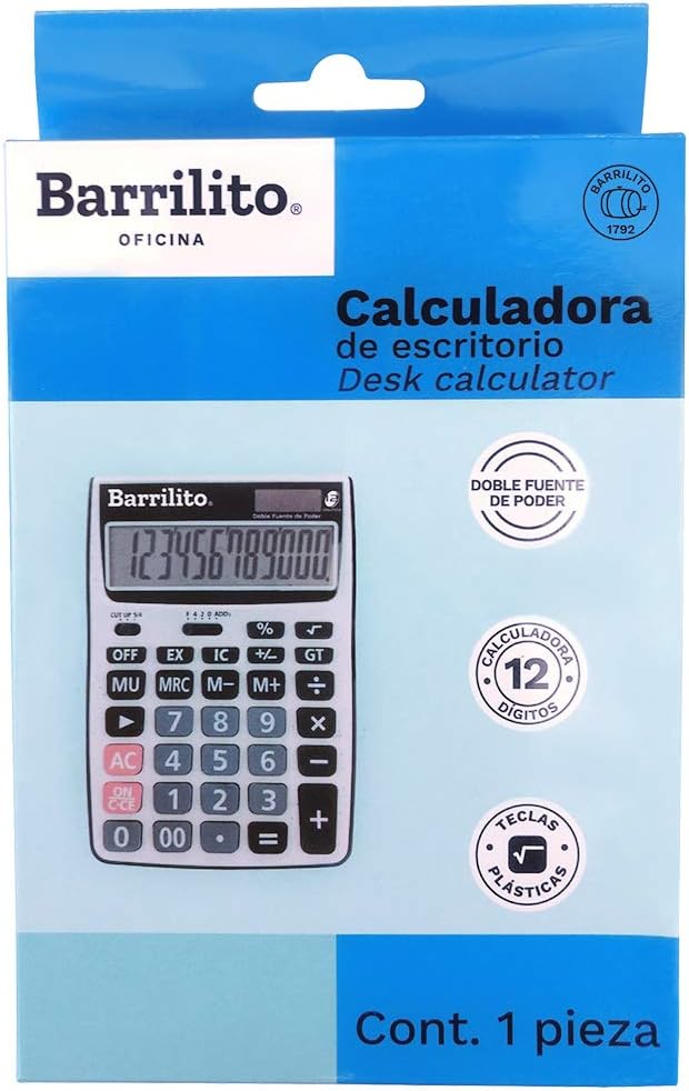 Calculadora de escritorio 12 dijitos dual
