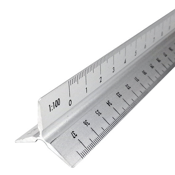 Escalimetro Metalico 6 escalas 30cm.,caja/12pz
