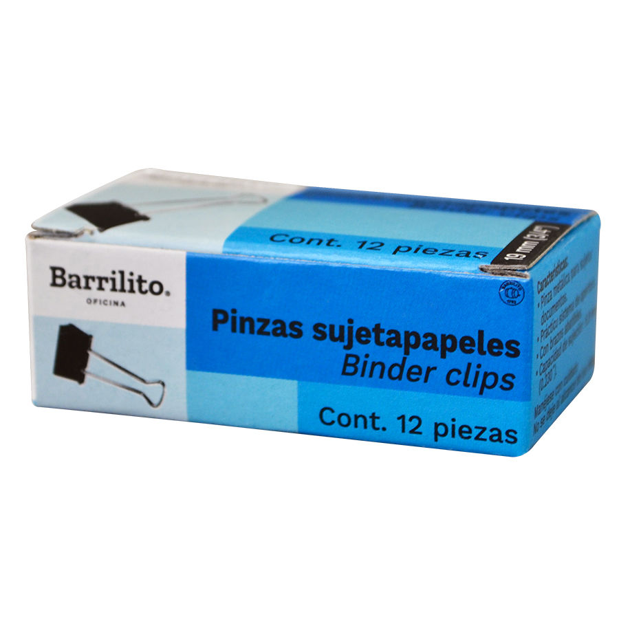 Pinza sujetapapeles 15mm (1/2"), pk/12pz.,ctn/60pk