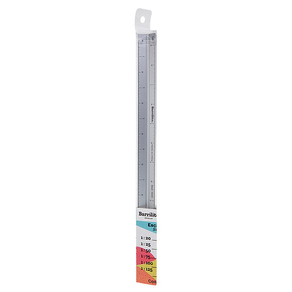 Escalimetro Metalico 6 escalas 30cm.,caja/12pz