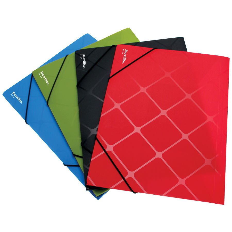 Folder Plastico con Ligas Oficio colores surtidos, precio por docena