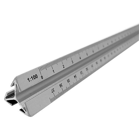 Escalimetro Metalico 6 escalas 30cm.,caja/12pz