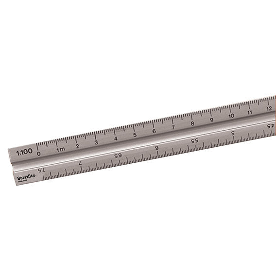Escalimetro Metalico 6 escalas 30cm.,caja/12pz