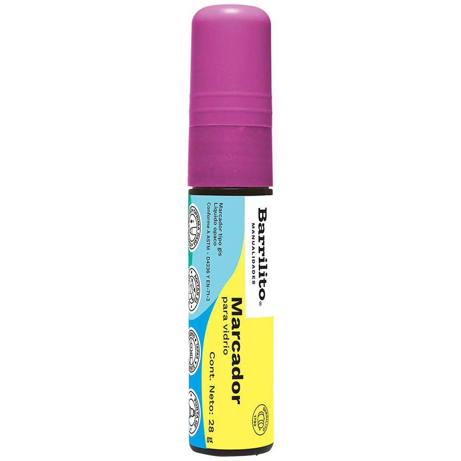 Marcadores de vidrio color rosa neon de 28g.,pk/10pz.,ctn/25pk