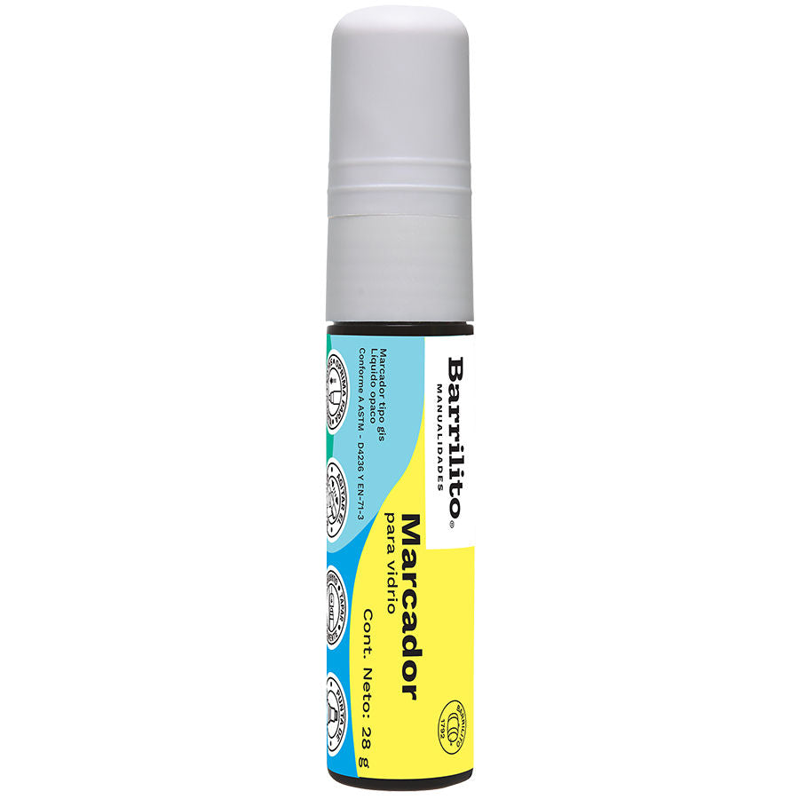 Marcadores de vidrio colo blanco neon de 28g.,pk/10pz.,ctn/25pk