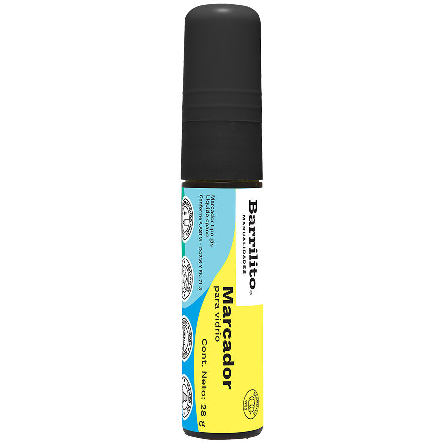 Marcadores de vidrio color negro neon de 28g.,pk/10pz.,ctn/25pk