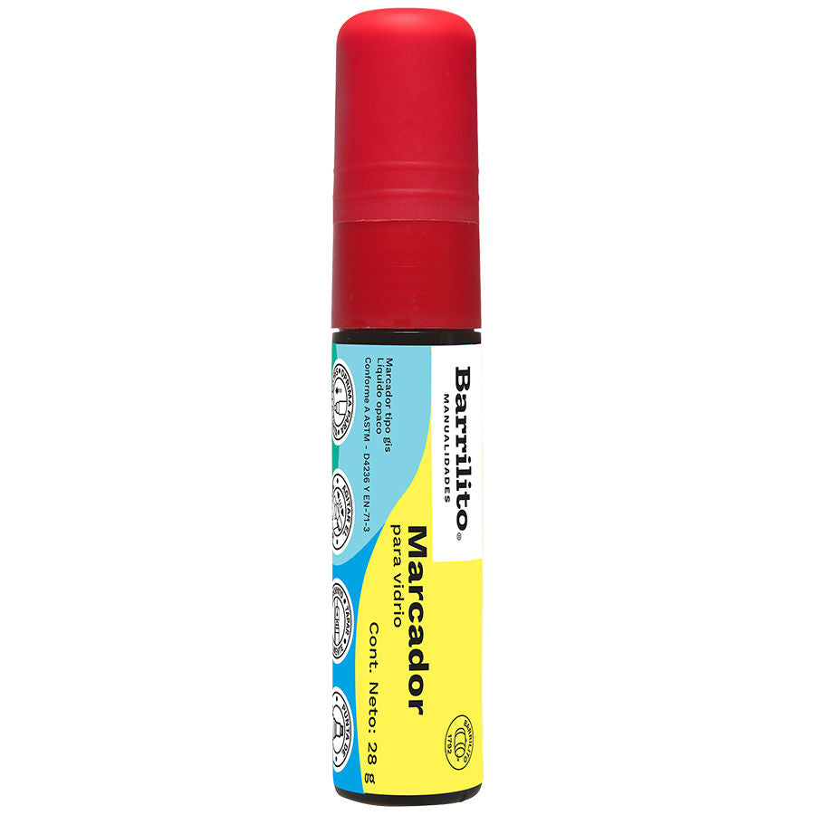 Marcador de vidrio de 28g. color rojo blister pack