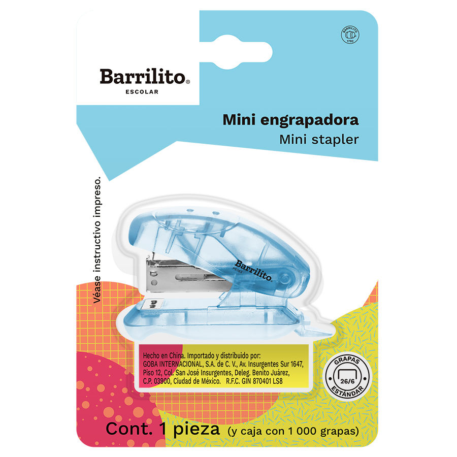 Mini Grapadora b/p con grapas,ct/24pz.