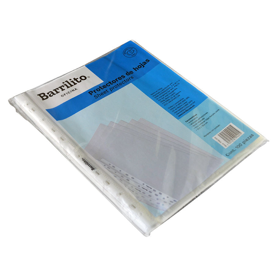 Protectores de hoja carta.,B/100hojas.,/ctn/20B