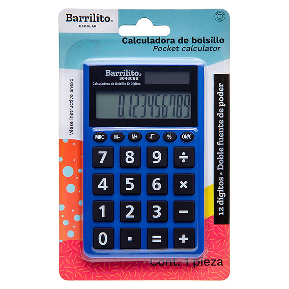 Calculadora bolsillo 12 dígitos (pza)