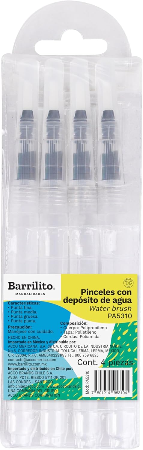 Set de Pinceles con Deposito de Agua pk/4