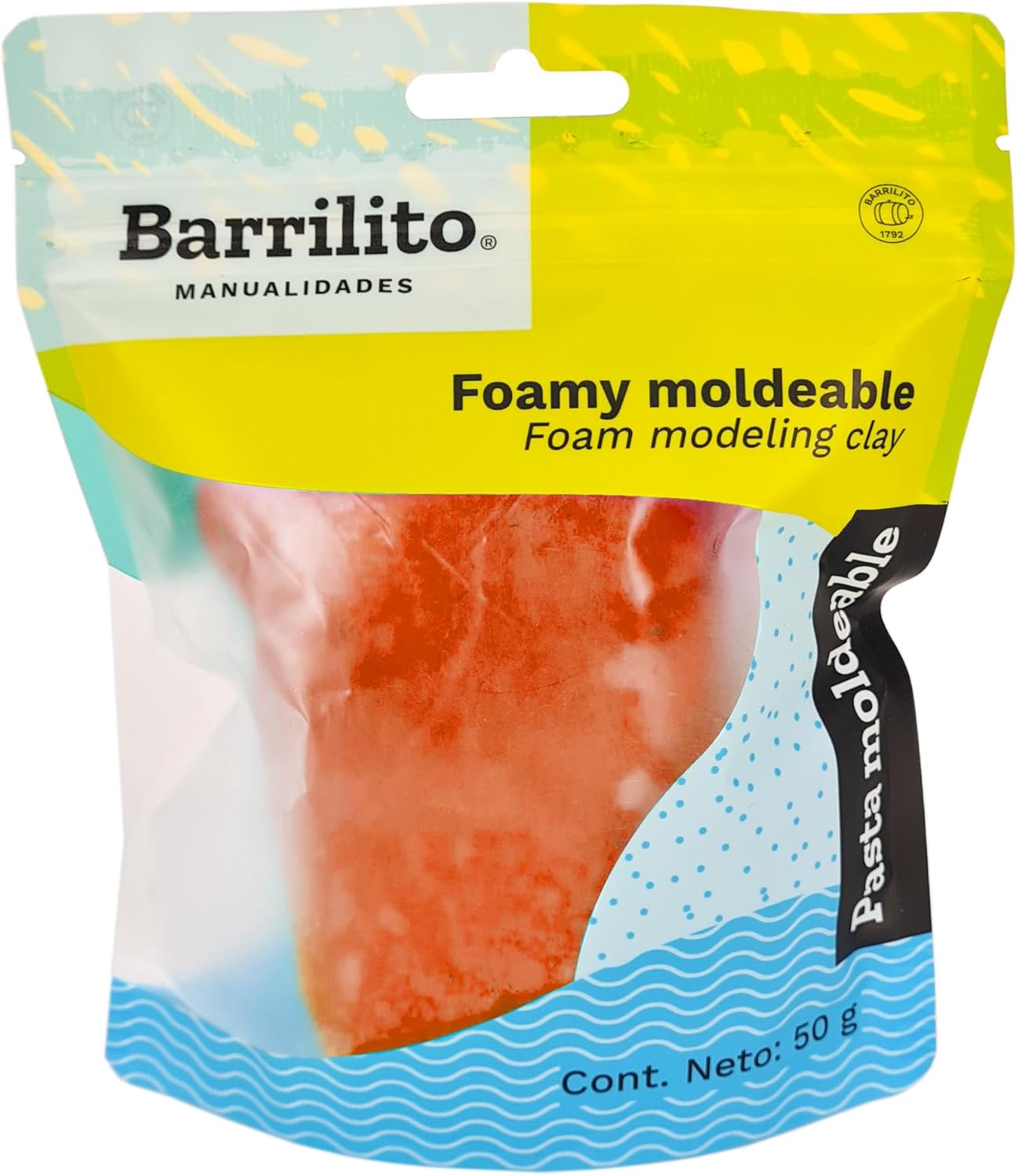 Foamy Moldeable 50gr. color naranja, caja de 48unidades por color,ct/192unidades