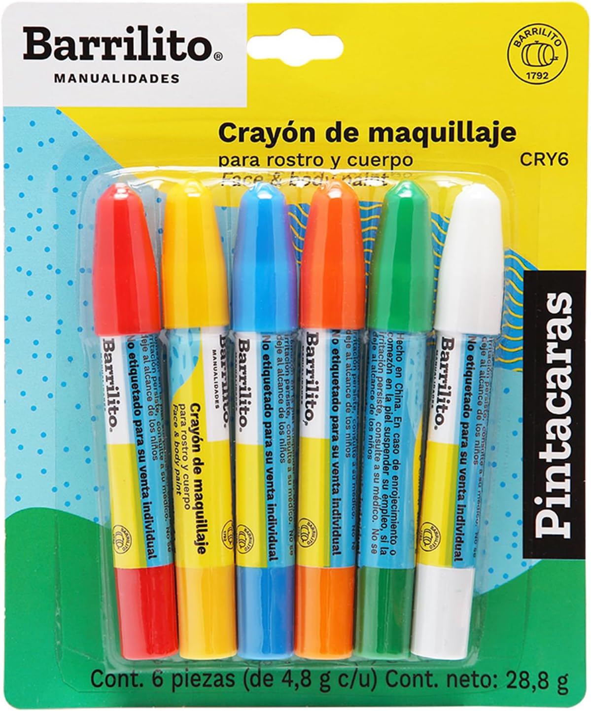 Crayon Pinta Cara pk/6colores