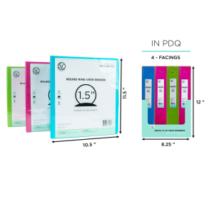 SL- 1.5IN VIEW BINDERS- ASST NEON IN PDQ