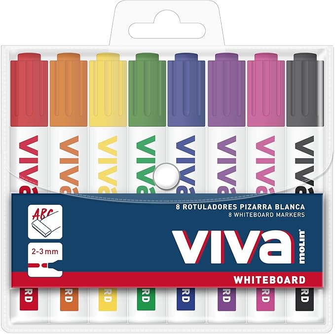 Marcador Pizarra Blanca pk/8 colores surtido