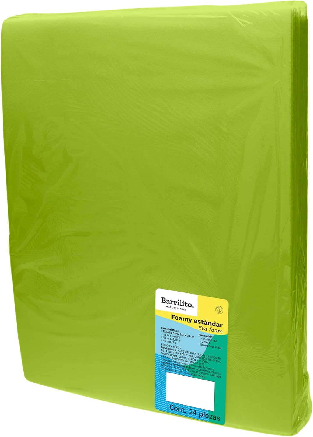 Foamy carta verde limon pqt 24hojas ctn/ 10pqt