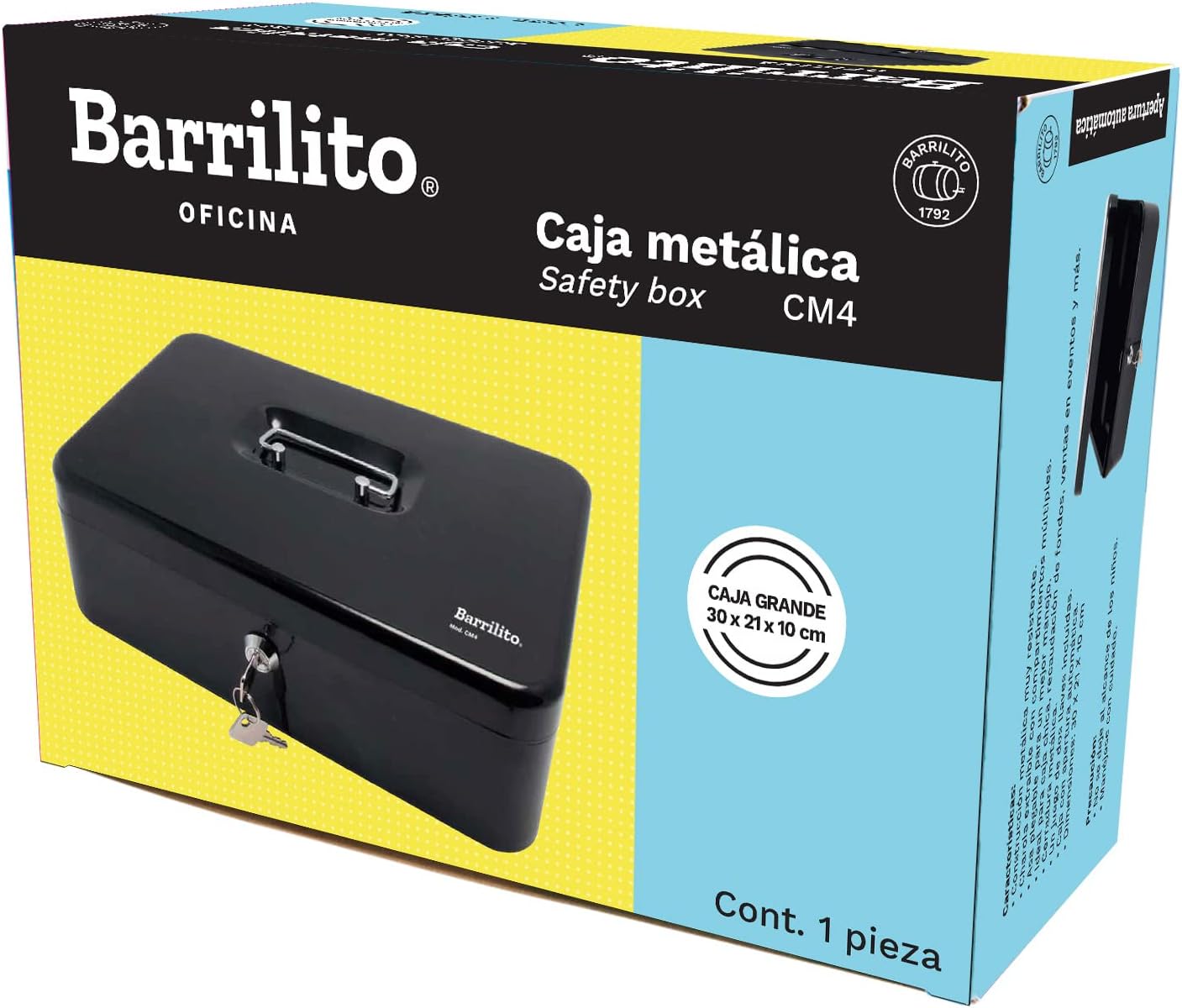 Caja Metalica para dinero 31x24.5x9.5cm,ctn/6pz.