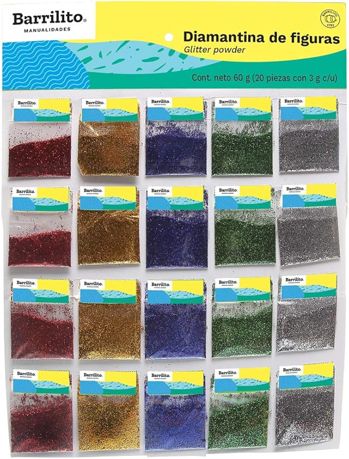Diamantina colores (20 sobres) (pza)