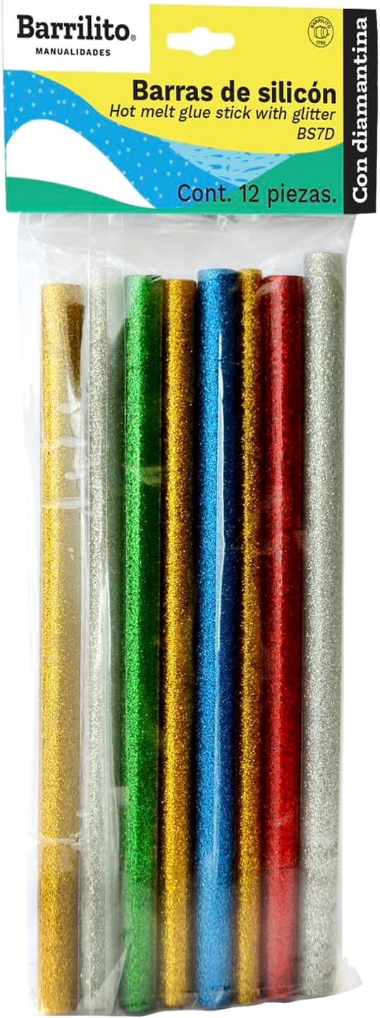 Barras de Silicon 7mm con diamantina pk/12pz