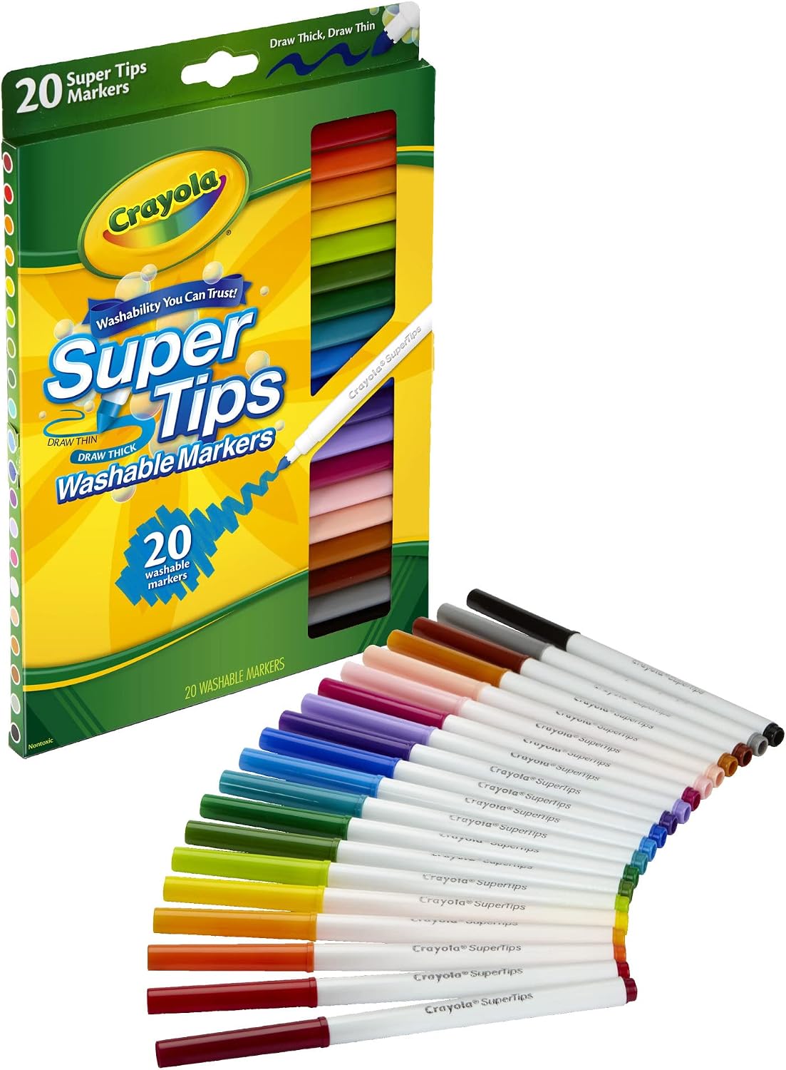 R CRAYOLA 20 CT SUPER TIP WASHABLE MARKER 58-8106