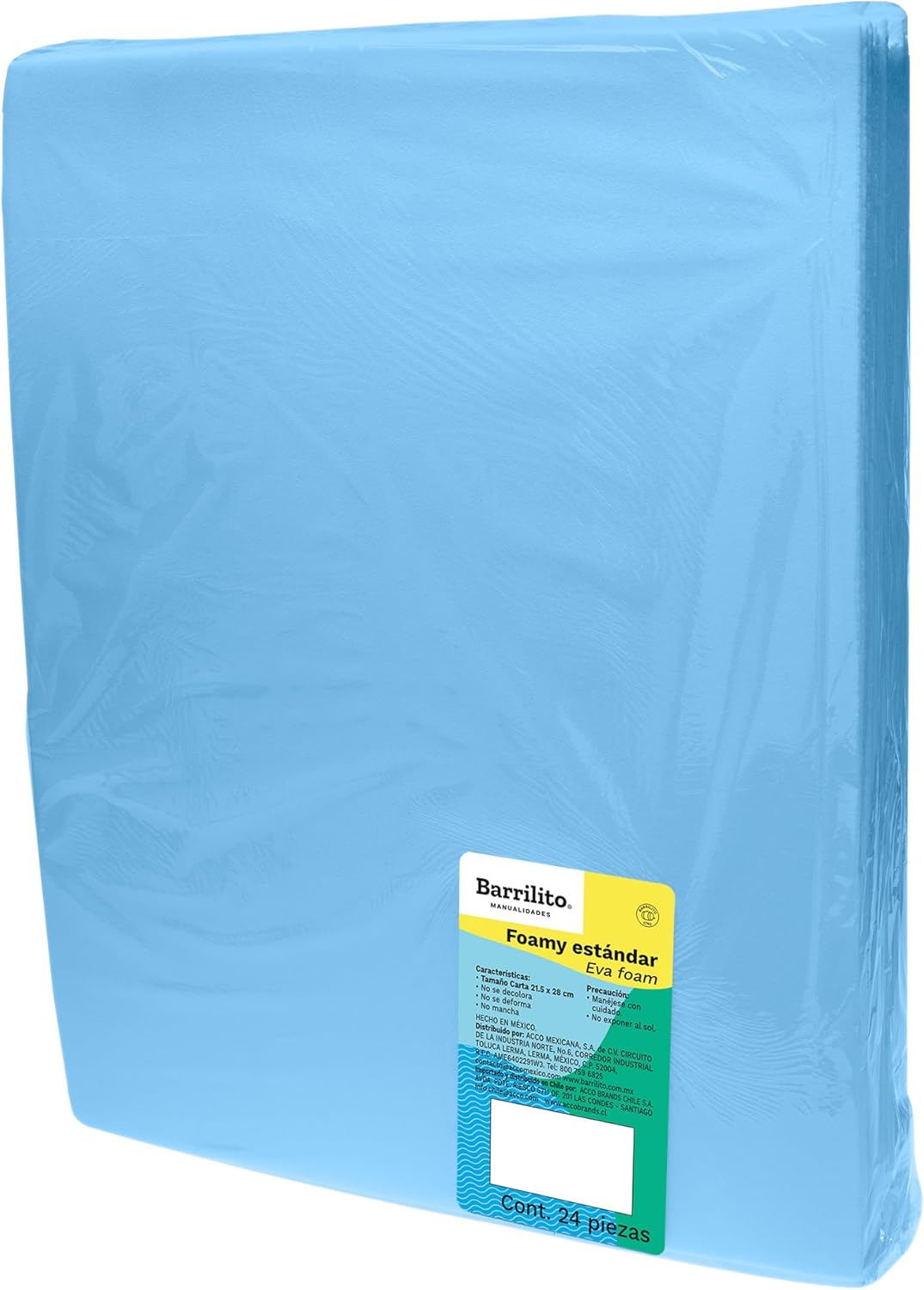 Foamy carta azul cielo pqt 24hojas ctn/ 10pqt