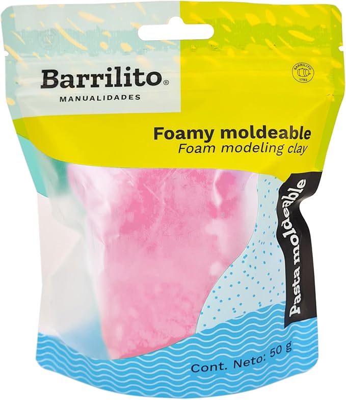 Foamy Moldeable 50gr. color rosa pastel,caja de 48unidades por color,ctn/192unidades