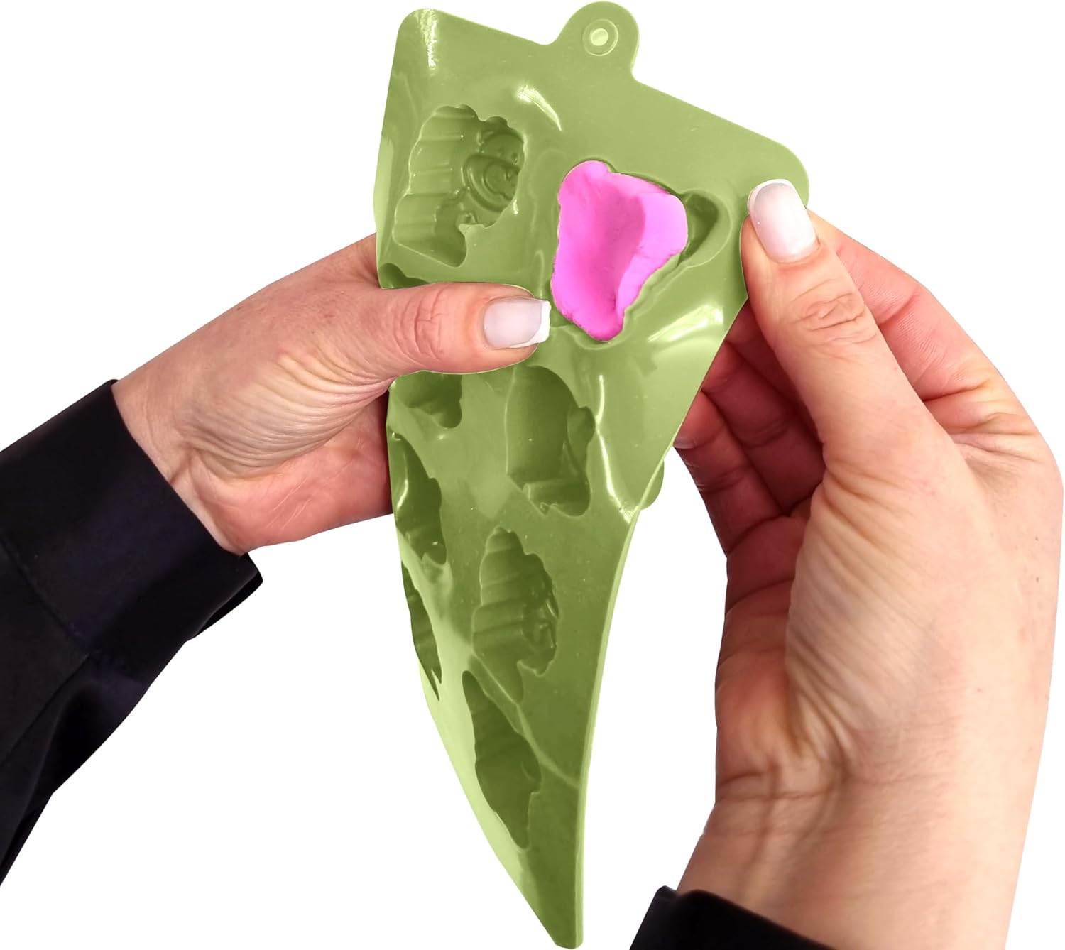 Molde Flexible de Silicone Animales Colores Verde,Naranja,Morado y Azul