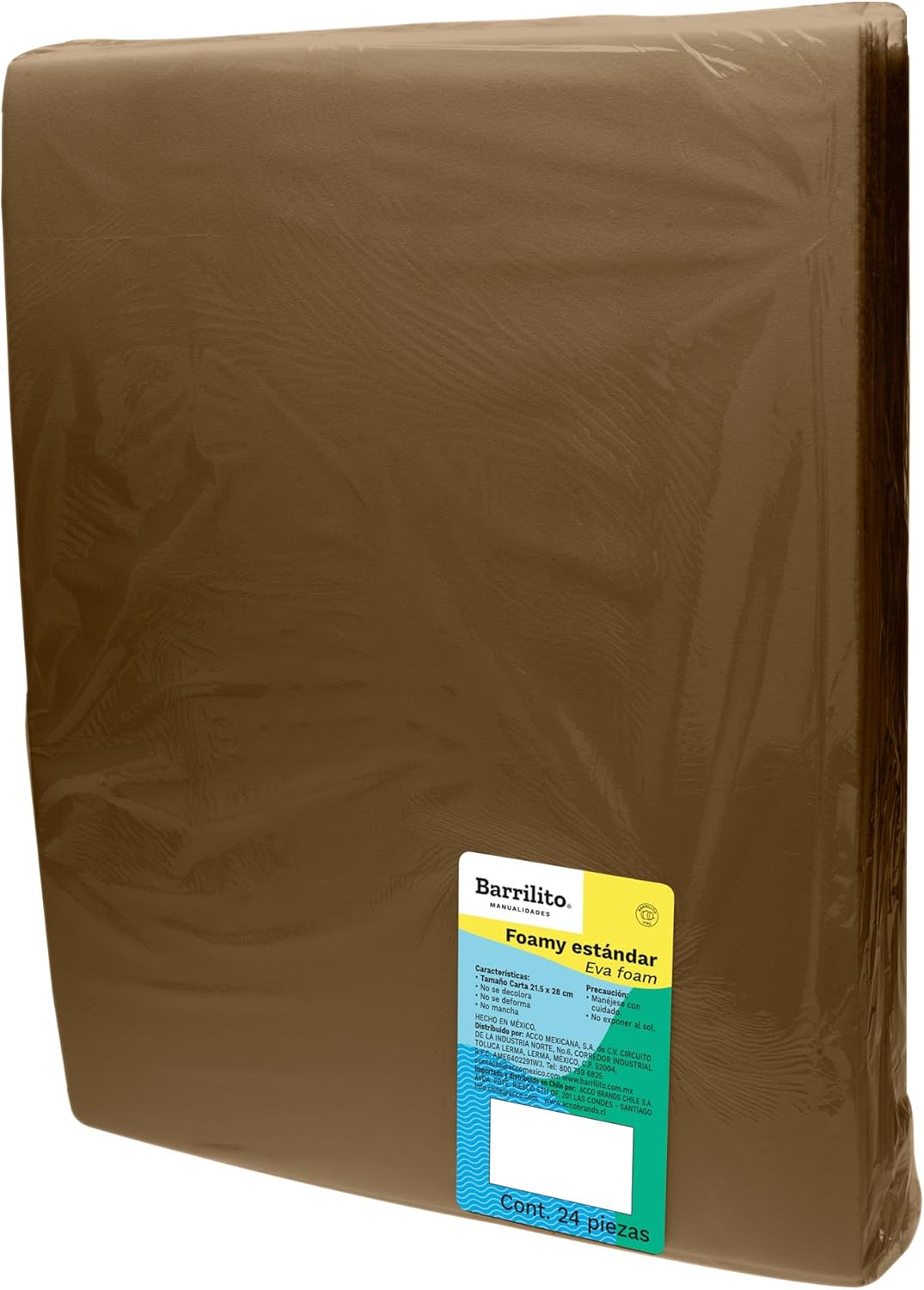 Foamy carta cafe oscuro pqt 24hojas ctn/ 10pqt